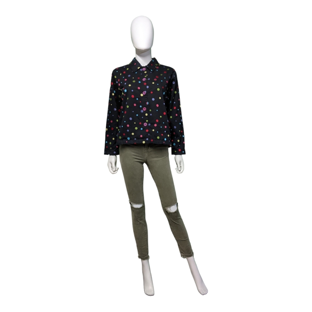 Studio Works Black Polka Dot Long Sleeve, PM